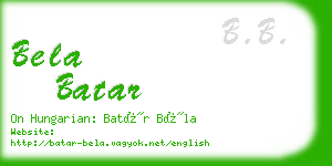 bela batar business card